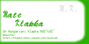 mate klapka business card